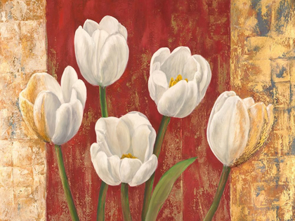 Picture of TULIPS ON ROYAL RED