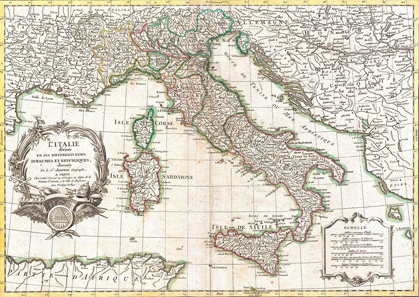 Picture of MAP OF ITALY, 1770