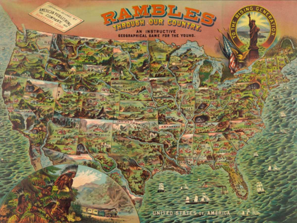 Picture of GAME BOARD WITH MAP OF AMERICA, 1890