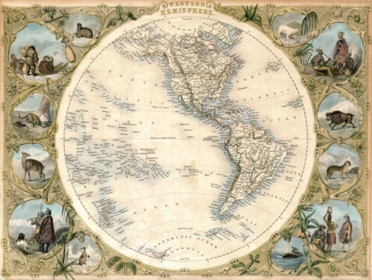 Picture of MAP OF THE WESTERN HEMISPHERE, 1850