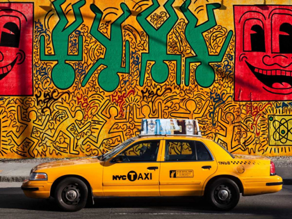 Picture of TAXI AND MURAL PAINTING, NYC