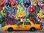 Picture of TAXI AND MURAL PAINTING IN SOHO, NYC