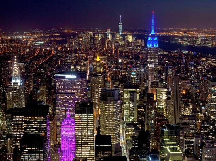 Picture of MIDTOWN AND LOWER MANHATTAN AT NIGHT