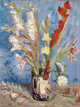 Picture of  VASE WITH GLADIOLI AND CHINA ASTERS