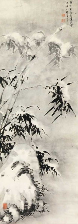 Picture of BAMBOO AND ROCK IN SNOW 