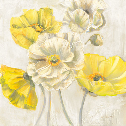 Picture of GOLD AND WHITE CONTEMPORARY POPPIES NEUTRAL
