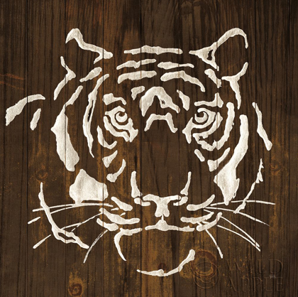 Picture of WHITE TIGER ON DARK WOOD