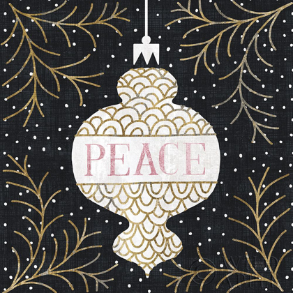 Picture of JOLLY HOLIDAY ORNAMENTS PEACE METALLIC
