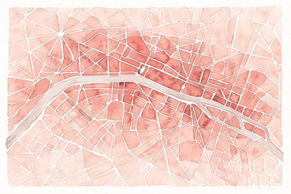 Picture of WATERCOLOR WANDERLUST PARIS CORAL