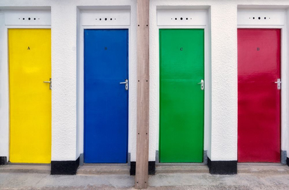 Picture of COLORFUL DOORS IN ST IVES. CORNWALL, ENGLAND.