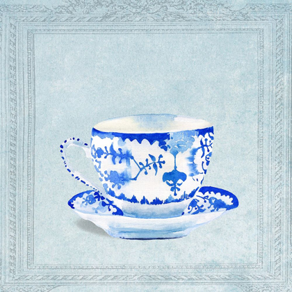 Picture of WATERCOLORED BLUE AND WHITE TEA CUP