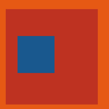 Picture of BLUE SQUARE ON RED