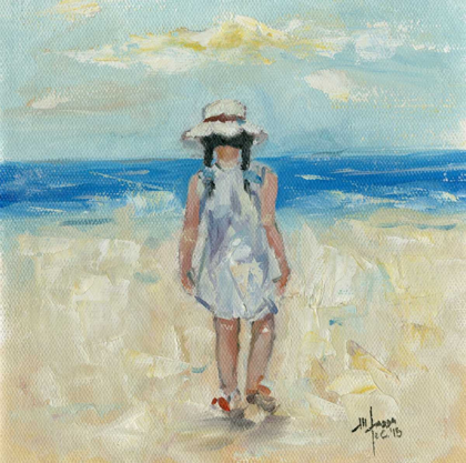 Picture of LITTLE GIRL WHIT HAT ON THE BEACH