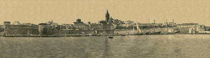 Picture of ANCIENT VIEW OF MEDITERRANEAN PORT OF ALGHERO IN SARDINIA 