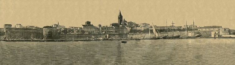 Picture of ANCIENT VIEW OF MEDITERRANEAN PORT OF ALGHERO IN SARDINIA 