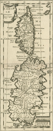 Picture of ANCIENT MAP OF MEDITERRANEAN SEA WITH CORSICAN AND SARDINIA ISLAND 