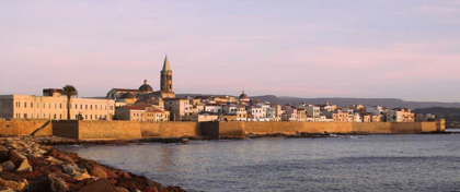 Picture of RELAXING SUNSET ON THE BASTION OF THE OLD MEDITERRANEAN CITY OF ALGHERO