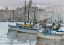 Picture of FISHERMEN ON A BOAT IN A CLOUDY DAY