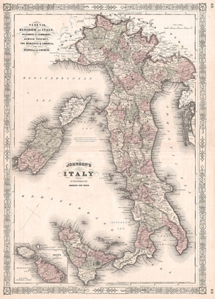 Picture of 1866 JOHNSON MAP OF ITALY