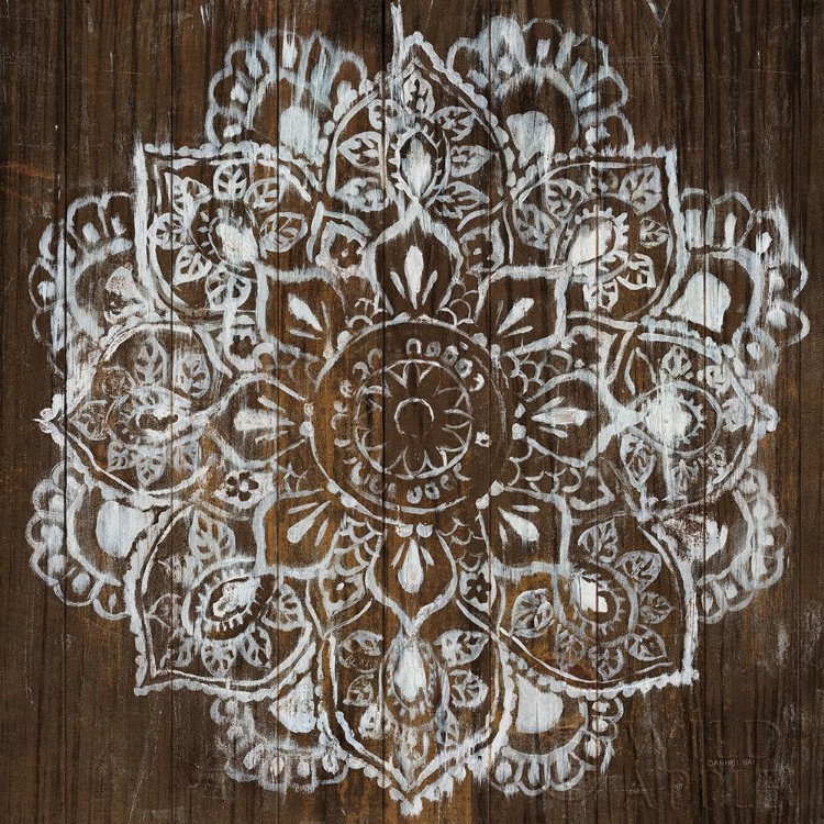 Picture of MANDALA ON DARK WOOD