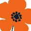 Picture of POP ART FLORAL I ORANGE