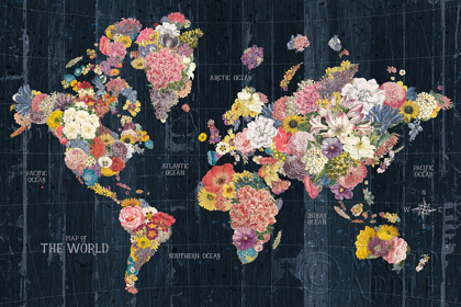 Picture of BOTANICAL FLORAL MAP WORDS