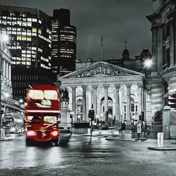 Picture of GRAYSCALE PANTHEON WITH RED BUS