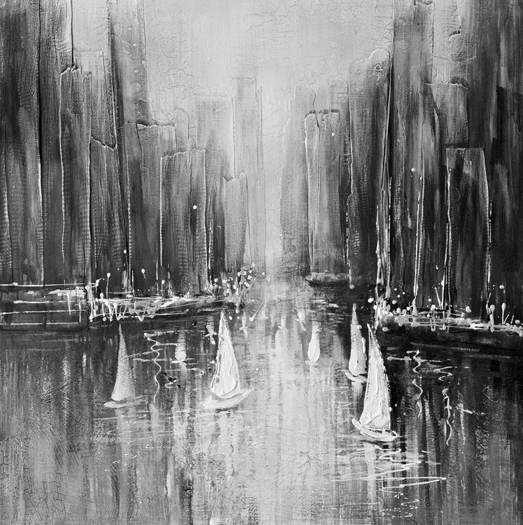 Picture of GRAYSCALE BOATS ON THE WATER