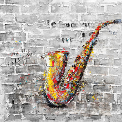Picture of GRAFFITI OF A SAXOPHONE ON BRICK WALL