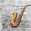 Picture of GRAFFITI OF A SAXOPHONE ON BRICK WALL