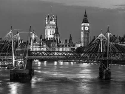 Picture of LONDON-RIVER THAMES-WATERLOO BRIGDE AND HOUSES OF PARLIMENT AT NIGHT