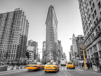 Picture of YELLOW TAXIS- FLATIRON BUILDING-MANHATTAN-NEW YORK