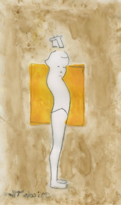 Picture of FIGURE OF A CHILD ON YELLOW SQUARE