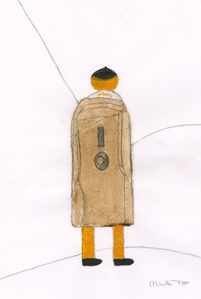 Picture of TURNED AWAY MEN WITH TRENCH COAT