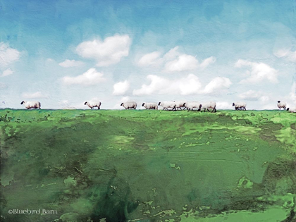 Picture of DISTANT HILLSIDE SHEEP BY DAY    