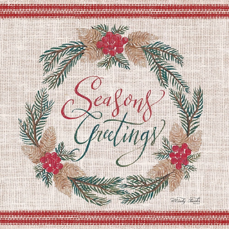 Picture of SEASONS GREETINGS WREATH  