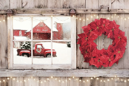 Picture of POINSETTIA WREATH WINDOW VIEW   