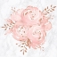 Picture of FLORAL BOUQUET ROSE GOLD PINK GLITTER ON MARBLE