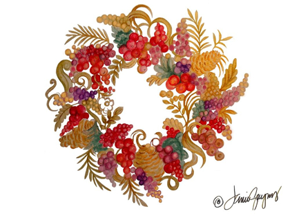 Picture of CHRISTMAS WREATH WITH BERRIES