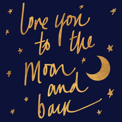 Picture of LOVE YOU TO THE MOON AND BACK ON BLUE
