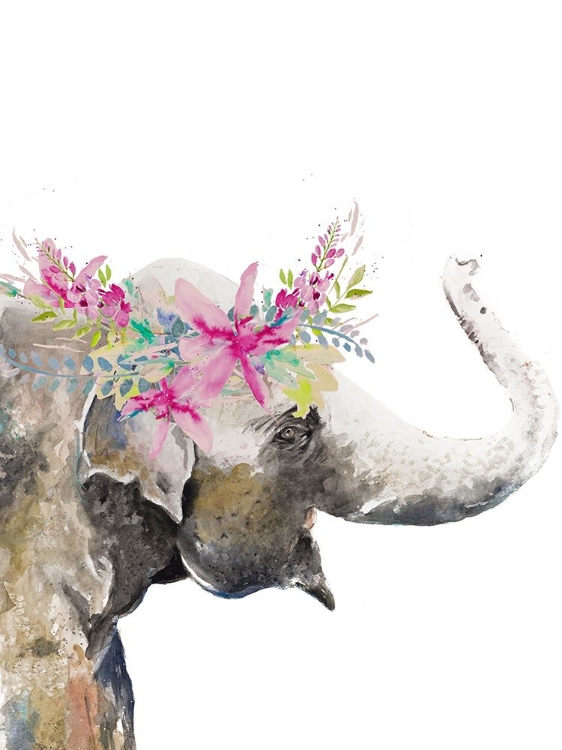 Picture of WATER ELEPHANT WITH FLOWER CROWN