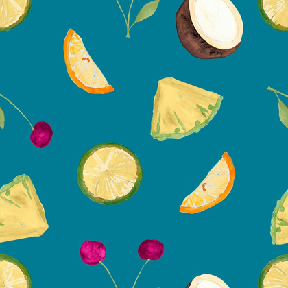 Picture of FRUIT PATTERN ON TEAL