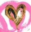 Picture of PINK AND GOLD HEART STROKES I