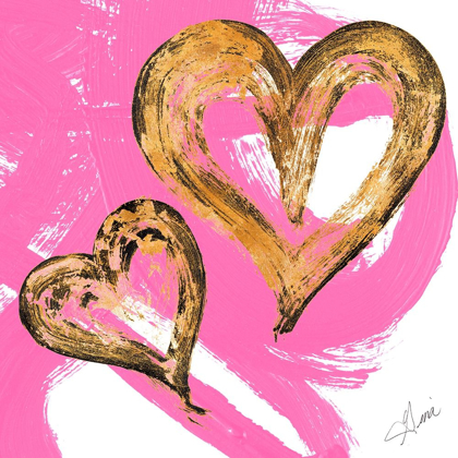 Picture of PINK AND GOLD HEART STROKES II