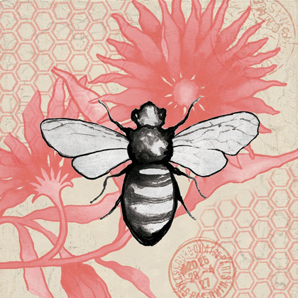 Picture of BEE ON PINK FLOWER SQUARE