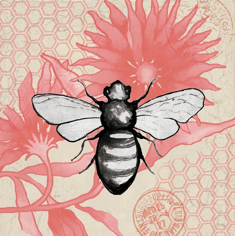 Picture of BEE ON PINK FLOWER SQUARE