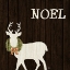 Picture of WOODEN DEER WITH WREATH I