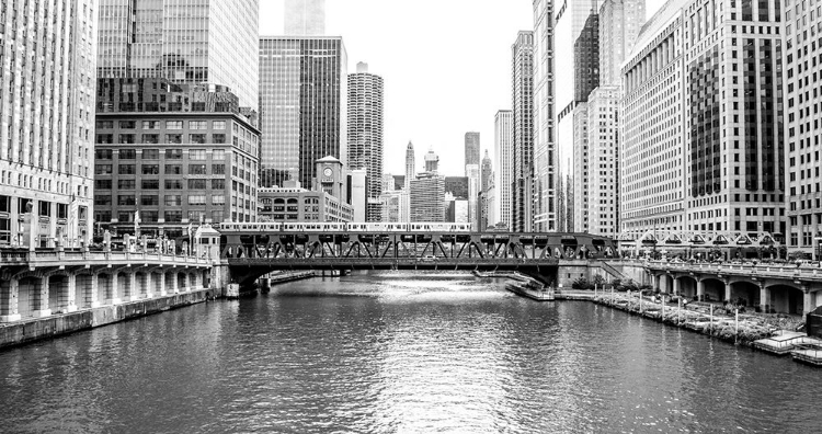 Picture of BW CHICAGO RIVER VIEW
