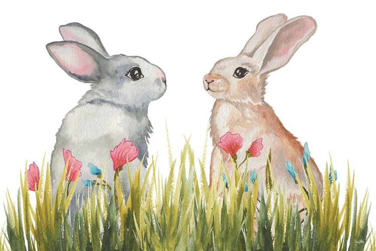 Picture of BUNNIES AMONG THE FLOWERS II