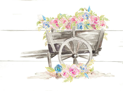 Picture of WOOD CART FLORAL